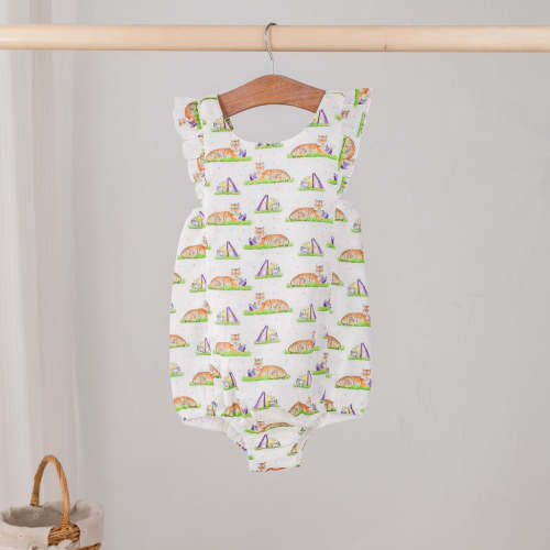 Nola Tawk Mascot Mania in Louisiana Organic Muslin Bubble Romper – zukababy