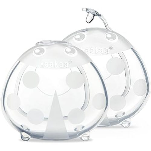 haakaa Ladybug Milk Collector 1.4oz/40ml 2pcs - Wearable Nursing Cups | Soft Breast Shells | Breastmilk Saver |Portable Letdown Catcher for Pumping On The Go Breastfeeding Moms, Protects Sore Nipples