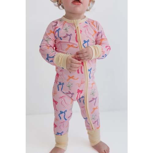 Multicolor Bow Zipper Romper