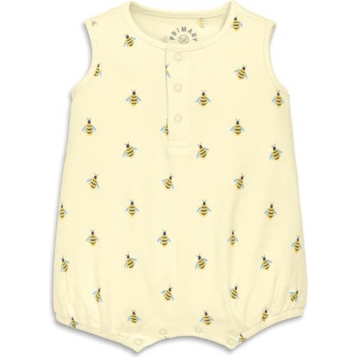 Baby Organic Henley Tank Shortie In Baby Bugs, 0-3M
