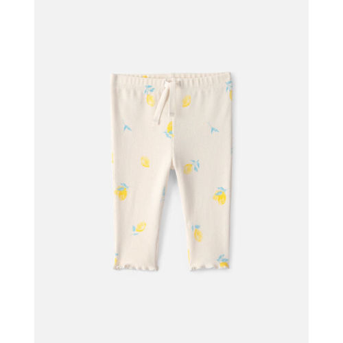 Baby Girl Lemon Rib Pants - Ivory | Carter's