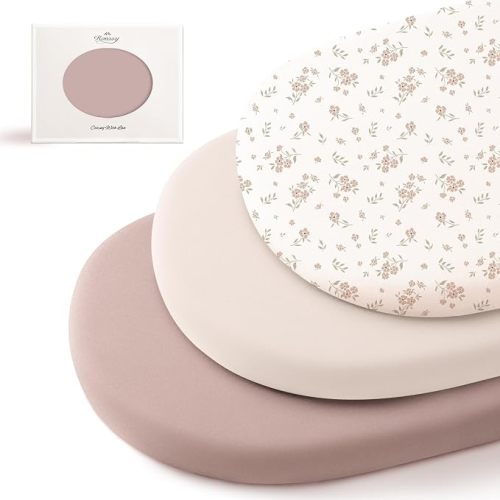 Konssy 3 Pack Stretchy Bassinet Sheets for Baby Girls and Boys, 32"x16"