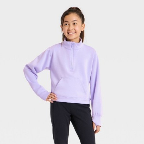 Girls' Airy Sleek Zip-Up Sweatshirt - All In Motion™ Purple S