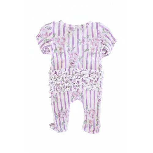 Lila's Lilacs Bamboo Waffle Ruffle Zipper Footie