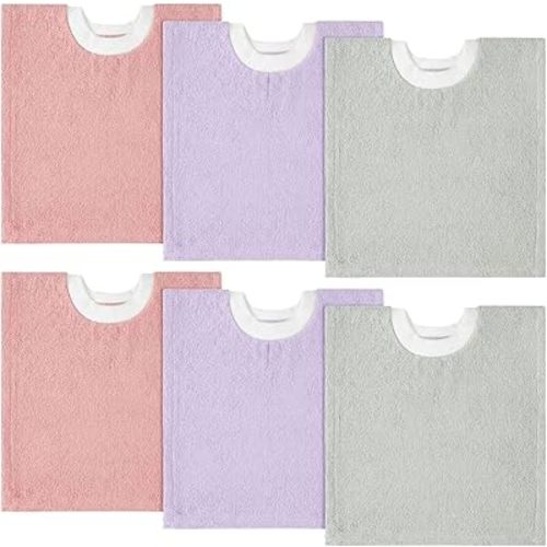 Foaincore 6 Pcs Pullover Baby Bibs Cotton Terry Toddler Absorbent Infant for Feeding and Drooling Towel Bib (Gentle Colors)