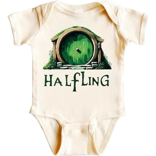 Halfling Baby Bodysuit, Nerdy Baby Gifts, Hobbit Door, Hobbit Baby, Halfling Baby