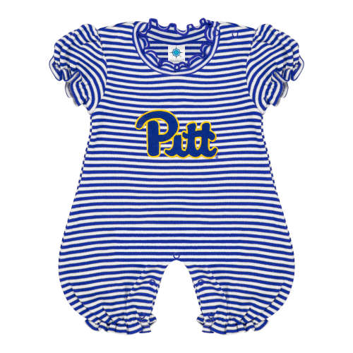 Pitt Panthers Stripe Puff Sleeve Romper | College Baby