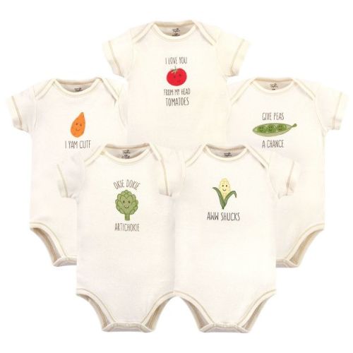 Touched by Nature Organic Cotton Bodysuits 5pk, Corn