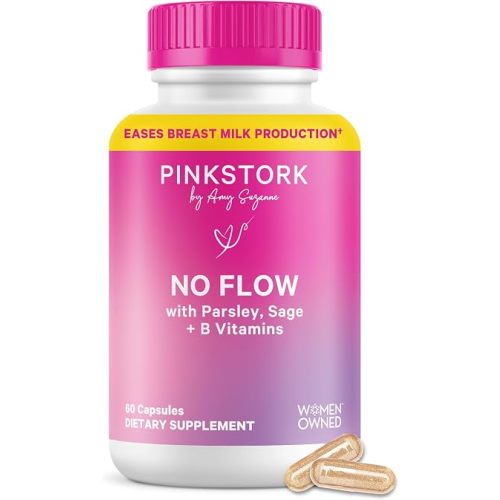 Pink Stork No Flow Breast Milk Dry Up Supplement, 60 Capsules