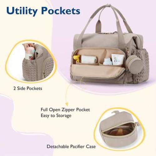 1pc Multi-Functional Compartment Mommy Bag, Hanging Bag, Handbag, Shoulder Bag, Cosmetic Bag, Portable Maternity & Baby Bottle, Diaper Pad, Organizer Bag, Christmas Gift | SHEIN USA