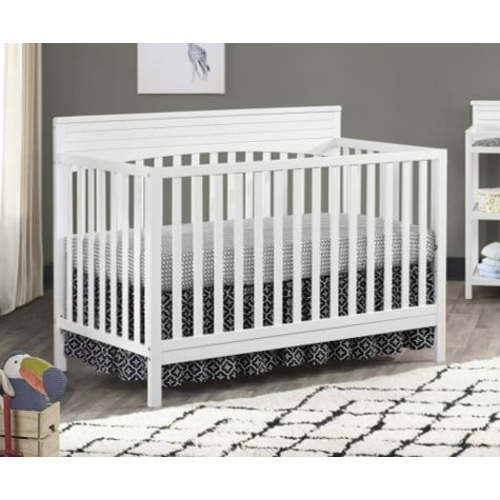 Oxford Baby Harper 4-in-1 Convertible Crib, Snow White, GREENGUARD Gold Certified, Wooden Crib