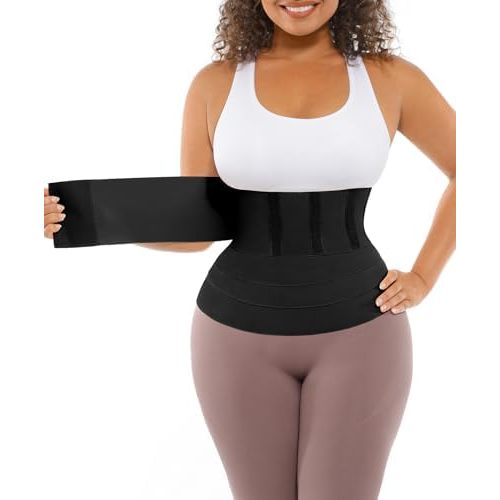 FeelinGirl Waist Trainer for Women Trimmer Belt Waist Cincher Tummy Wrap Plus Size Snatch Bandage Body Shaper