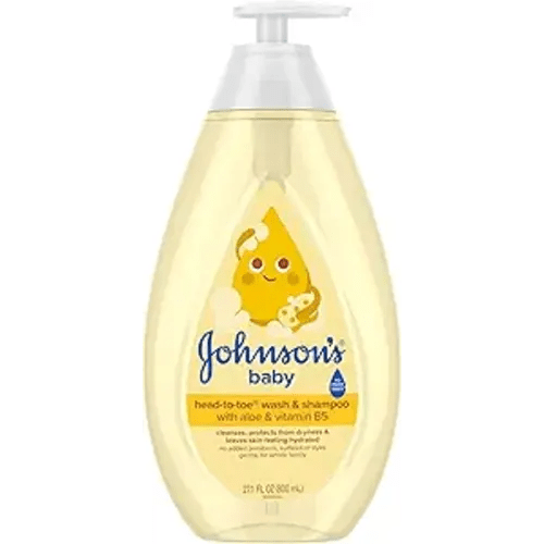 Johnson's Baby Head-To-Toe 2 in 1 Tear Free Wash & Shampoo with Aloe Vera and Vitamin B5, Safe and Gentle for Newborns and Delicate Skin, Hypoallergenic and pH Balanced, 27.1 Fl Oz