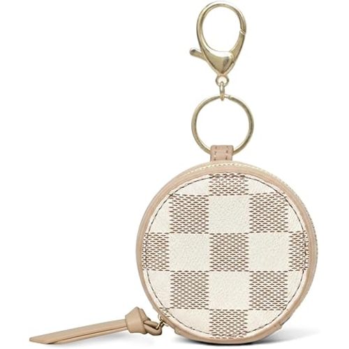 miss fong Checkered Pacifier Holder Case with Clip, Pacifier Pouch Cover, Pacifier Charm Pod with Clasp Attach to The Strollers & Diaper Bags, Hold 2 Pacifier or Nipple Shield(White Checkered)