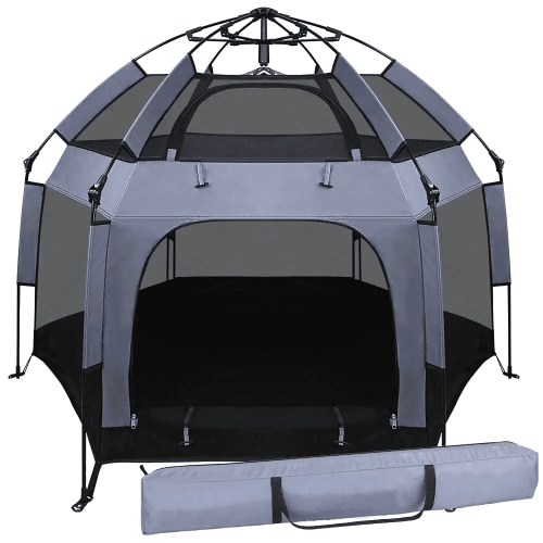 VIRNAZ Outdoor Baby Playpen with Canopy Portable Baby Beach Tent Toddler Play Yard Indoor and Outdoor