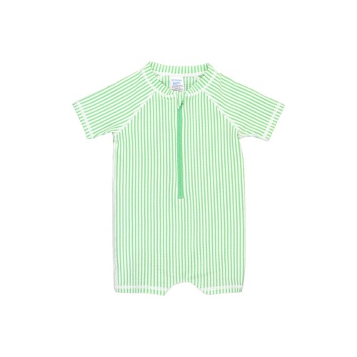 Spring Green Stripe Seersucker One-Piece Rashguard Swimsuit, 0-3M
- Only a few left