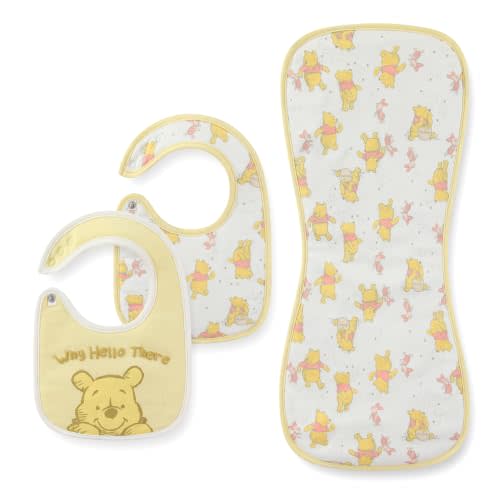 Disney Mickey Minnie Pooh Cars 3 Piece Baby Bib & Burp Cloth Set for Infants