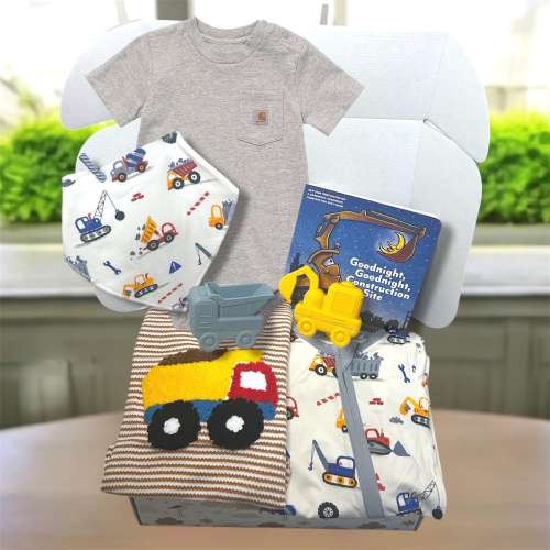Construction Theme Baby Gift Set - Bamboo Goodnight Construction Site Book