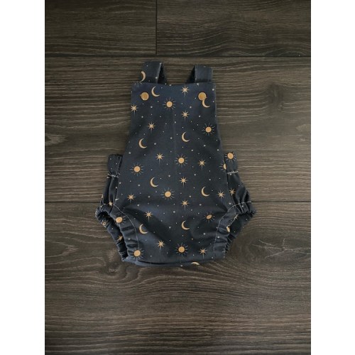 Gender Neutral Baby Clothes , Organic Cotton Baby Romper: Navy Celestial Gold Stars Moon - Etsy