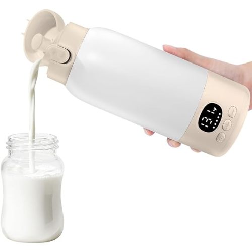 SORUTO Portable Milk Warmer for Travel, 45W Fast Charging Bottle Warmer with 17oz Large Capacity, Fast Heating Breast Milk Warmer, Long Battery Life, Precise Temp Control