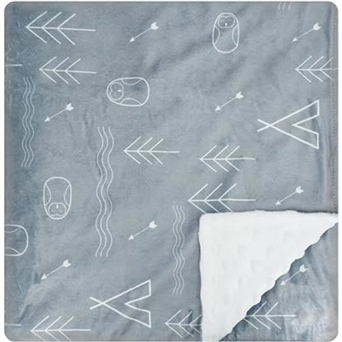 Baby Blanket for Boys Girls (Tent Printed, 30"x40") with Double Layer Dotted Backing Soft Plush Minky Blanket for Toddlers Newborn
