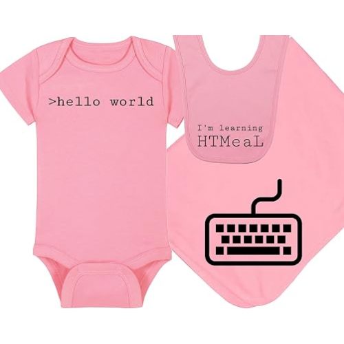 >hello world - Techie Baby Onesie - Hat - Blanket - Bib Package Combinations