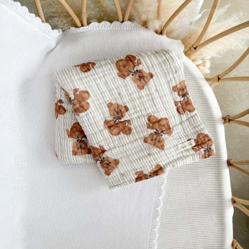 Heritage Muslin Blanket - Bébé Bear