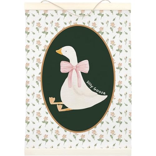 LKETW Forest Green Silly Goose Poster Hanger Frame, 12x16 inch Preppy Wall Art, Goose Decor for Girls Dorm