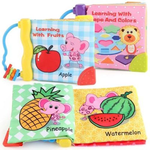 3D Touch and Feel High Contrast Cloth Book, Baby Books Toys for Baby 0-12 Months, Soft Sensory Crinkle Rattles Book for Infants Toddler