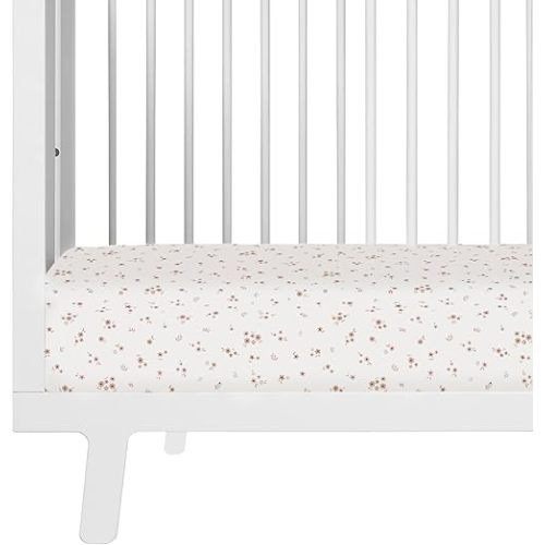 Makemake Organics GOTS Certified Organic Cotton Fitted Crib Sheet Soft Breathable (28"x52", Bloom)