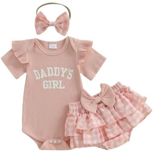 FIOMVA Im New Here Newborn Outfit Girl Onesie Romper+Ruffle Tutu Shorts Bloomer Set Baby Girl Preemie Coming Home Outfit