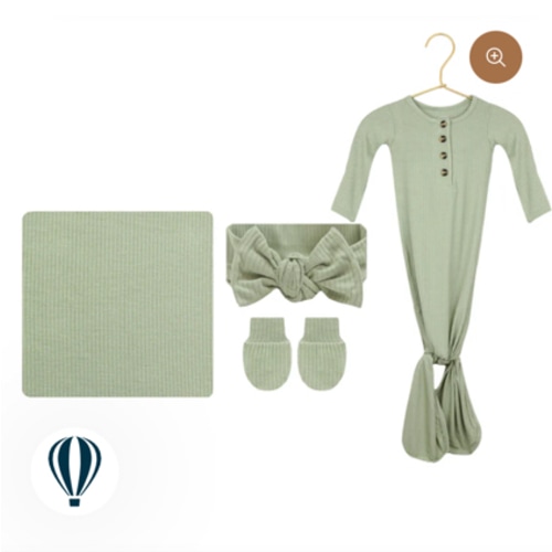 Ellis Ribbed Newborn Headband Bundle (Gown)