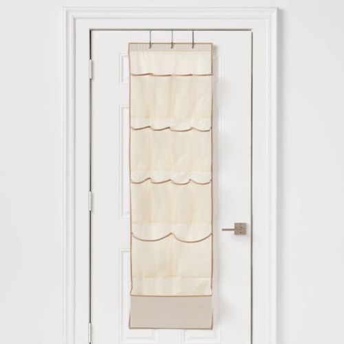 15 Pocket Over-the-Door Hanging Shoe Storage Tan - Brightroom™