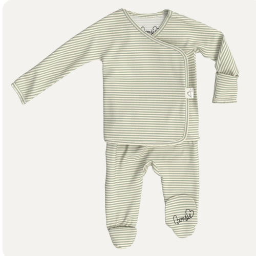 Footie - Mint Twist – Bonsie Skin to Skin Babywear