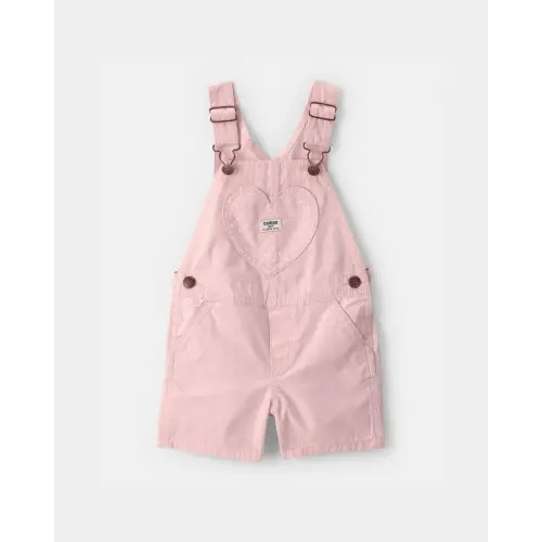 Toddler Girl Heart Pocket Canvas Shortall - Pink - OshKosh B'gosh | Carter's