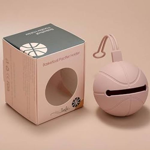 Pacifier Holder Case | Basketball Pacifier Holder | Silicone Pacifier Container | Travel Pacifier Case Holder | Keep Baby Pacifier Clean and Accessible | Food Grade Silicone | Made by Tushi