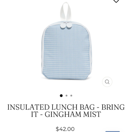 Insulated Lunch Bag - Bring It - Gingham Mist – shopTRVLdesign