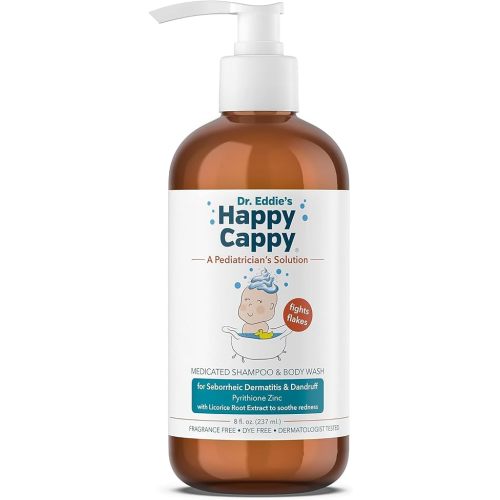 Happy Cappy Medicated Shampoo and Body Wash - Fragrance-Free - 8 Fl Oz