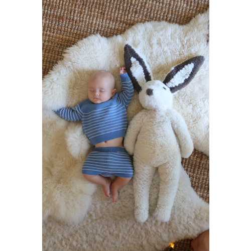 Shearling Sheepskin Bunny Stuffed with Wool, Handmade Sheepskin Bunny, Luxury Shearling Bunny Stuffed Animal, Natural Stuffed Toy, Nontoxic