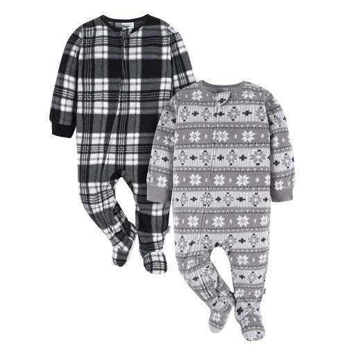 Gerber Baby and Toddler Neutral Microfleece Blanket Sleeper Pajamas, 2-Pack, Sizes 0/3 Months -5T