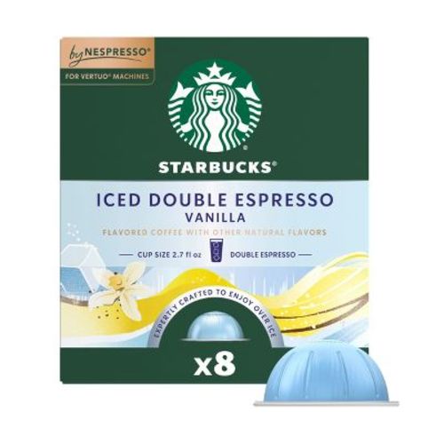 Starbucks by Nespresso Vertuo&nbsp;Capsules&nbsp;Iced Double Espresso Vanilla Flavored Light Roast Coffee Pods - 8ct