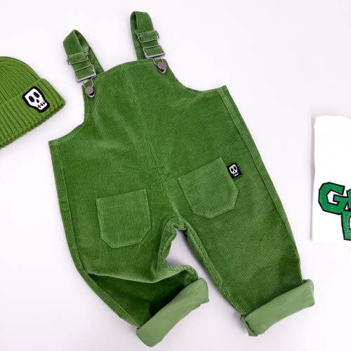 NOT SO BASIC GREEN CORD DUNGAREES – Skeletots