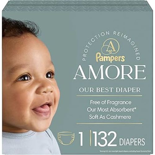 Pampers Amore, Size 1 (8-14 lbs), 132 Count, Our Best Diaper