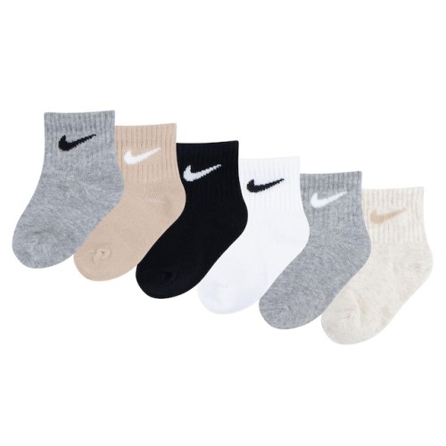 Nike Solid Kids' Quarter Ankle Socks - 6 Pack - Free Shipping | DSW