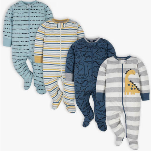 Gerber Baby Boys' 4 Pack Sleep 'N Play Footie