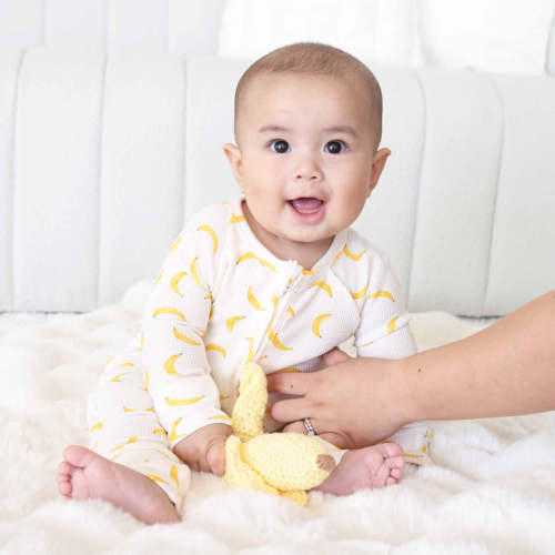 Go Bananas Bamboo Waffle Convertible Zip Romper