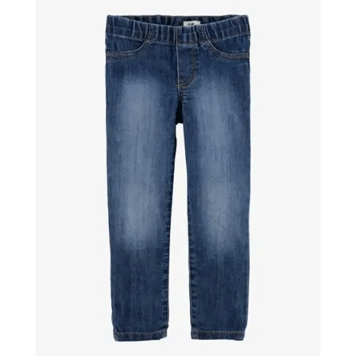 Baby Girl Medium Blue Wash Elastic-Waist Jeggings - OshKosh B'gosh | Carter's