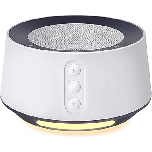 White Noise Sound Machine, Adjustable Baby Night Light for Sleeping,14 High Fidelity Sleep Machine Soundtracks,Timer and Memory Feature (White with Power Adapter)