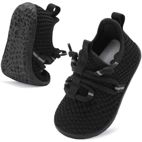 Besroad Baby Boys Girls First Walking Shoes Infant Crib Shoes Breathable Slip On Sneaker Lightweight Barefoot Shoe for Babies