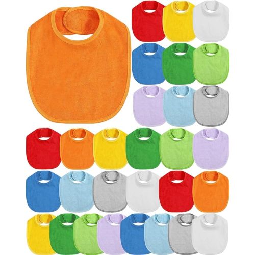 JaGely 30 Pack Baby Muslin Bandana Bibs Multicolor Solid Unisex Waterproof Feeder Adjustable Newborn Teething and Drooling